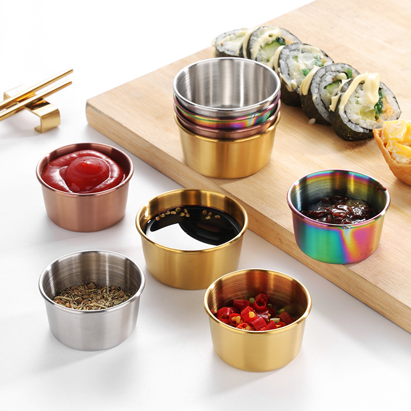 Sauce Dipping Cup - 304 Roestvrijstalen Dompelbeker, Gouden Sausbeker, Amerikaans