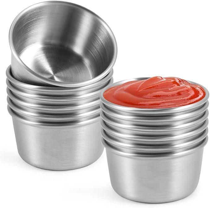 Sauce Dipping Cup - Roestvrijstalen sausbekers Mini-dompelkom Herbruikbare kruidencontainers Stapelbare