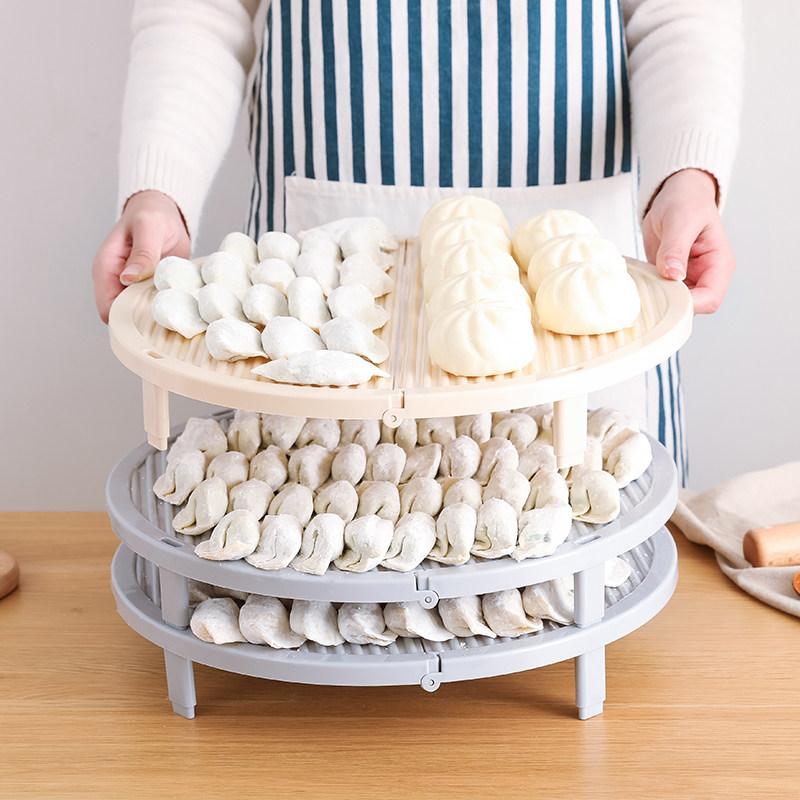 Food Prep Mat - Vouwbare Dumpling-droogmat met antiaanbaklaag, stapelbaar ontwerp,