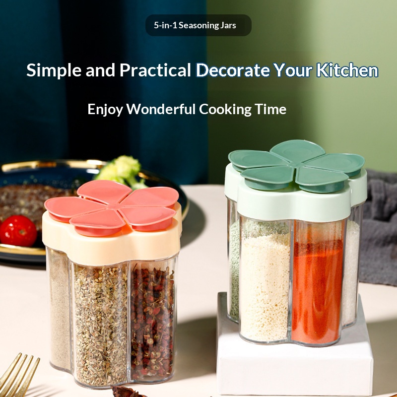 1PC 5-compartimenten flip-krui - Spice Jar Labels recensie en prijs