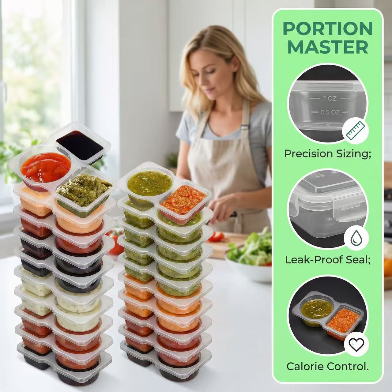 Sausbakjes met dubbele compart - Sauce Dipping Cup recensie en prijs