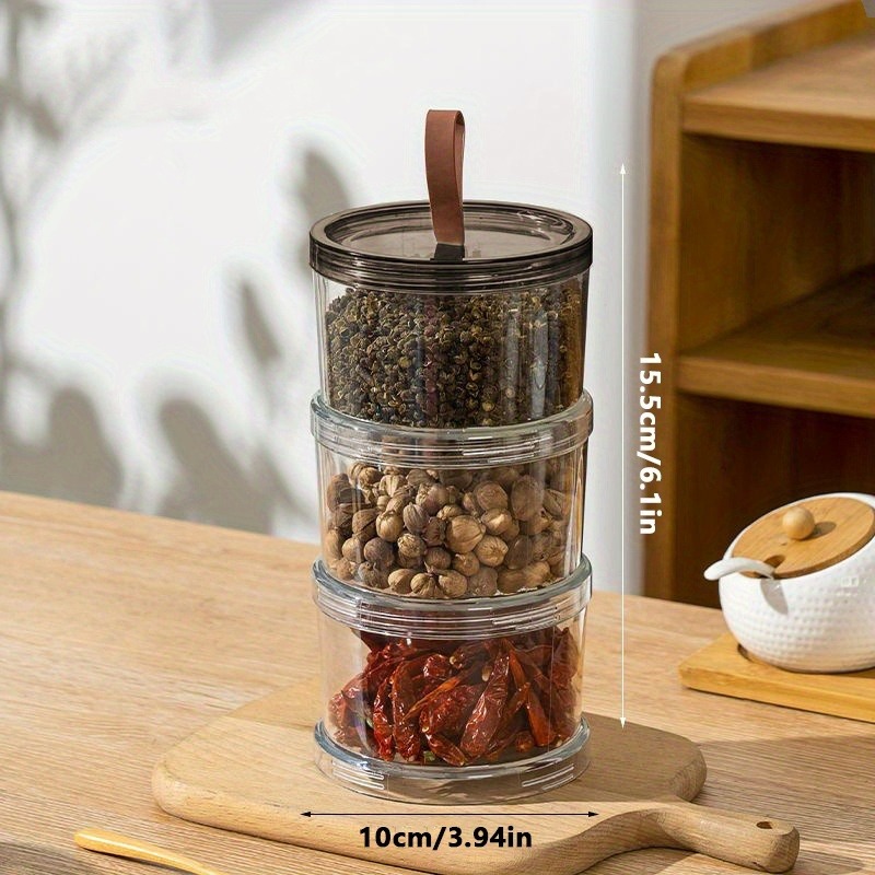Drielaagse ronde kruidenopberg - Spice Jar Labels recensie en prijs