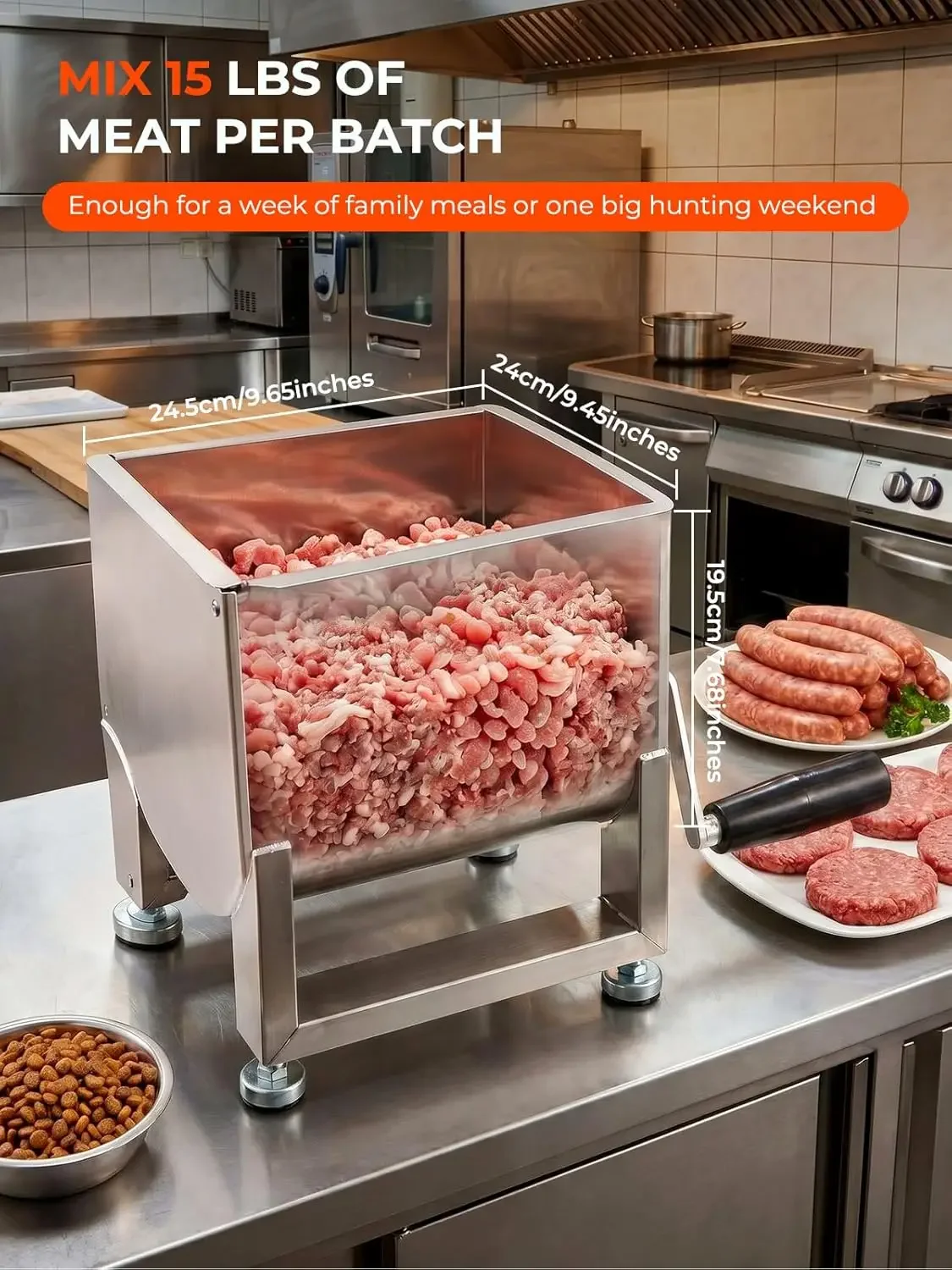 20LBS RVS Handmatige Vleesmeng - Meal Prep Manual recensie en prijs