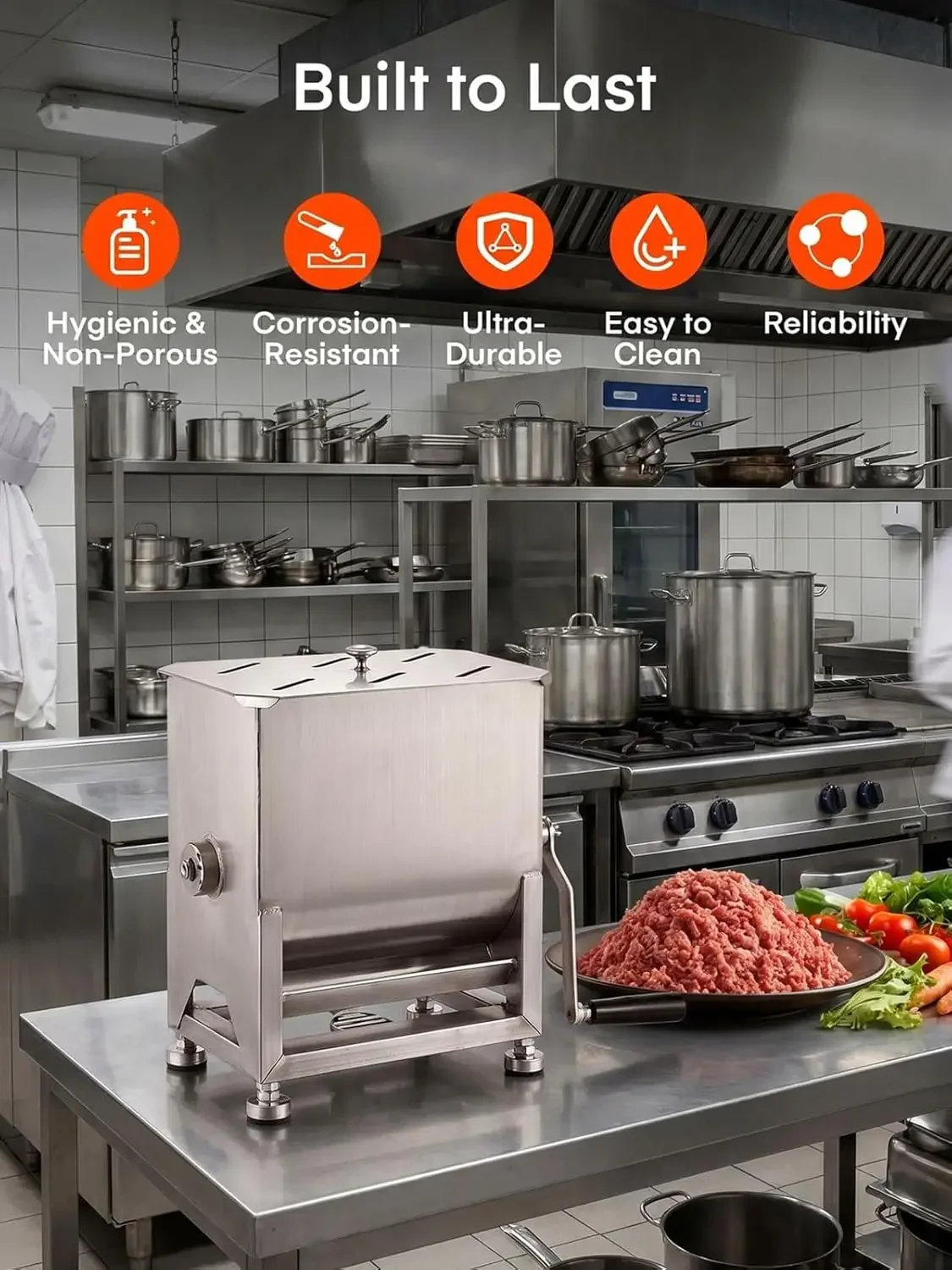 20LBS RVS Handmatige Vleesmeng - Meal Prep Manual recensie en prijs