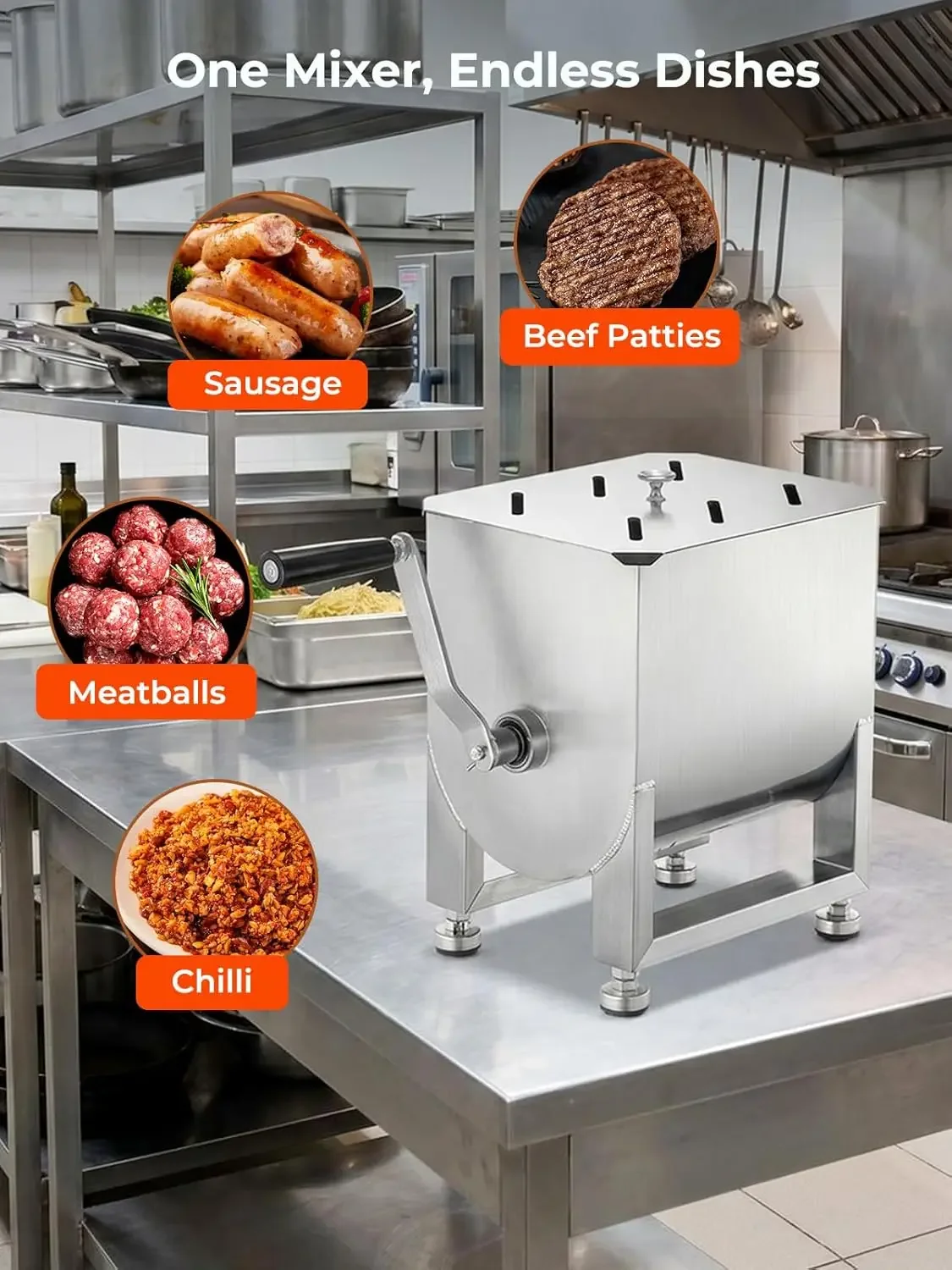 20LBS RVS Handmatige Vleesmeng - Meal Prep Manual recensie en prijs
