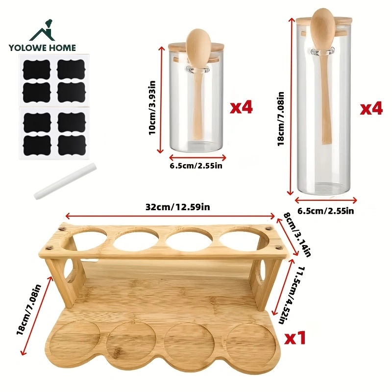 Set van 8 glazen voorraadpotte - Spice Jar Labels recensie en prijs